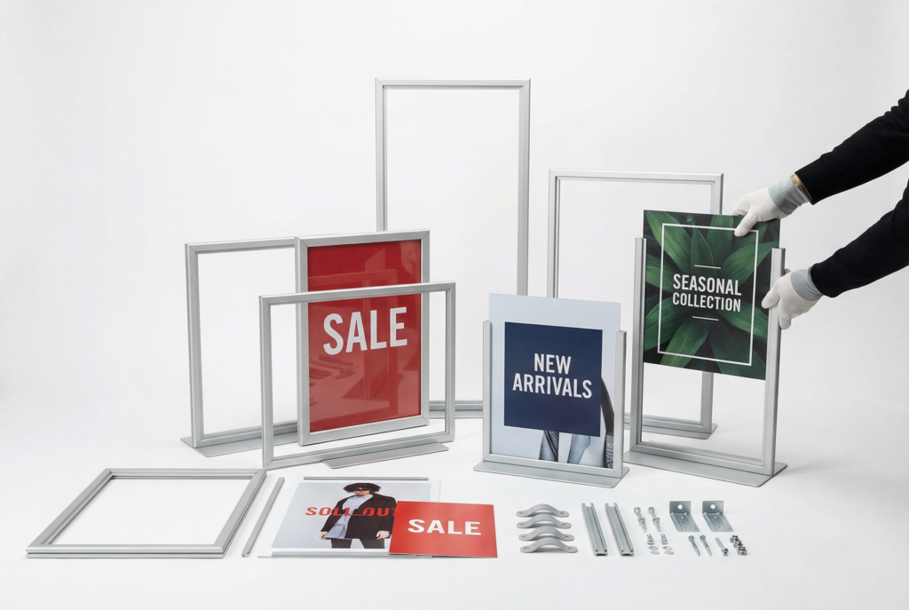 Modular retail signage system designed for scalability and easy updates